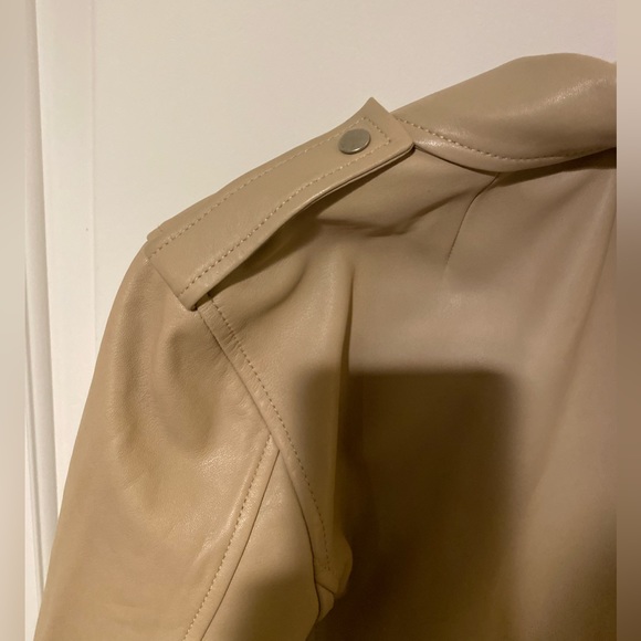 A.L.C. Leather Biker Jacket Tan Lamb Leather - Picture 5 of 10